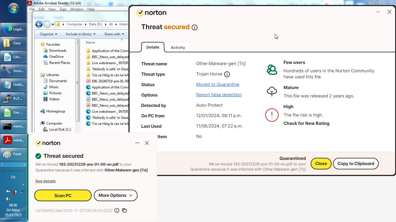 Norton waited 22 months to raise an unfounded alarm for the 1st time against a particular file